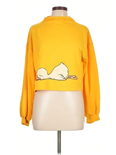 Pre-owned Romwe Sweatshirt In Yellow