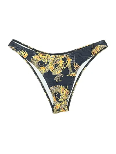 Pre-owned Romwe Swimsuit Bottoms In Gold
