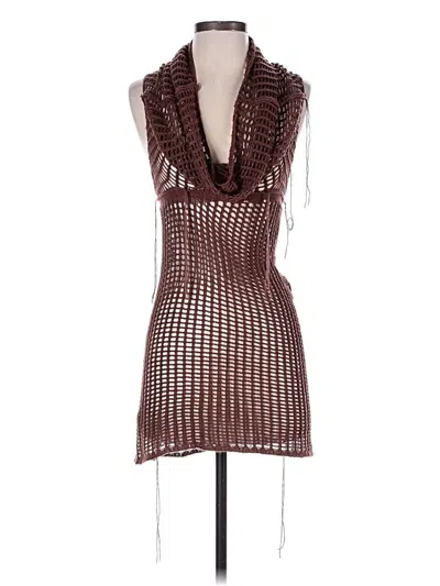 Pre-owned Romwe Swimsuit Cover Up In Brown