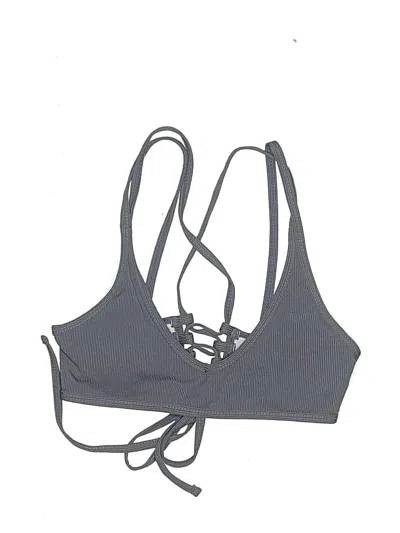 Pre-owned Romwe Swimsuit Top Gray Swimwear