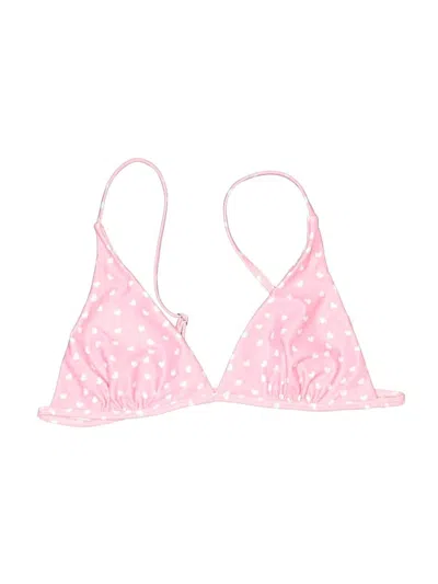 Pre-owned Romwe Swimsuit Top Pink Animal Print Pattern Swimwear