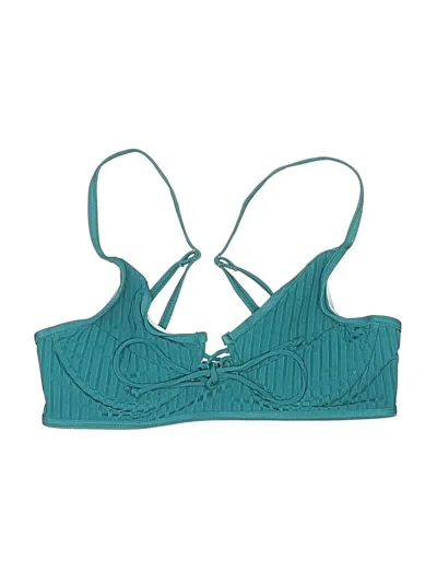 Pre-owned Romwe Swimsuit Top Teal Swimwear
