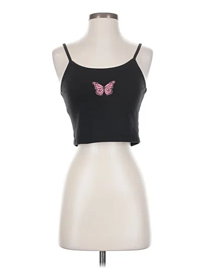 Pre-owned Romwe Tank Top Black Strapless Neckline Tops