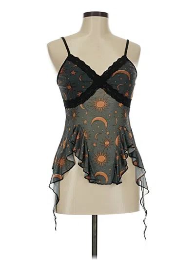 Pre-owned Romwe Tank Top Black Strapless Neckline Tops