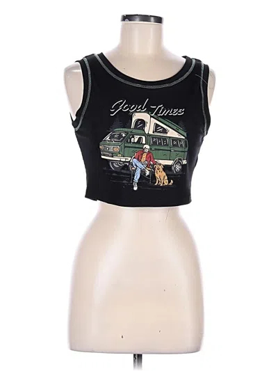 Pre-owned Romwe Tank Top Black Strapless Neckline Tops