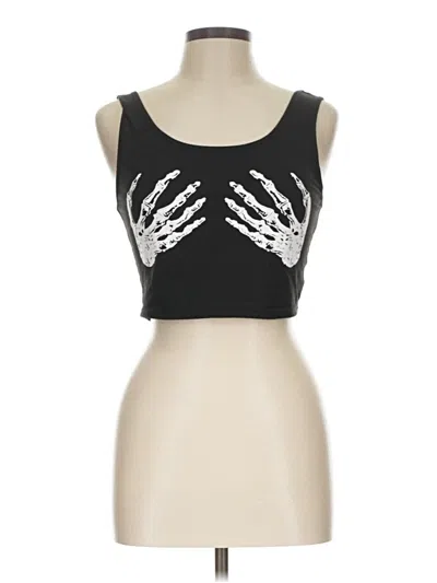 Pre-owned Romwe Tank Top Black Strapless Neckline Tops