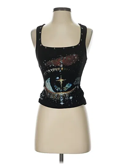 Pre-owned Romwe Tank Top Black Strapless Neckline Tops