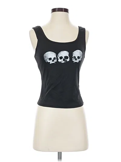 Pre-owned Romwe Tank Top Black Strapless Neckline Tops