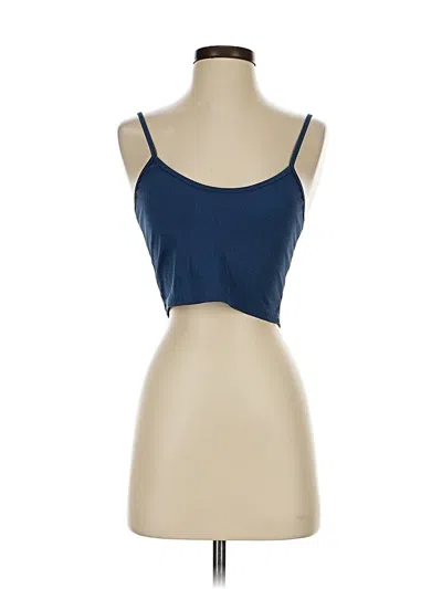Pre-owned Romwe Tank Top Blue Strapless Neckline Tops
