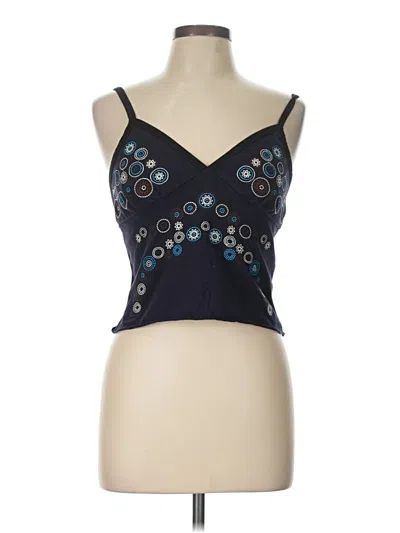 Pre-owned Romwe Tank Top Blue Strapless Neckline Tops