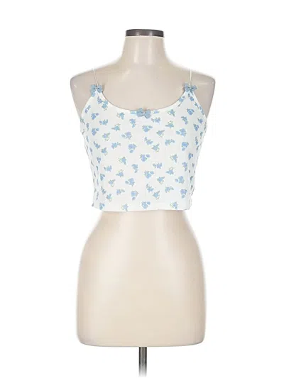 Pre-owned Romwe Tank Top Blue Sweetheart Neckline Tops