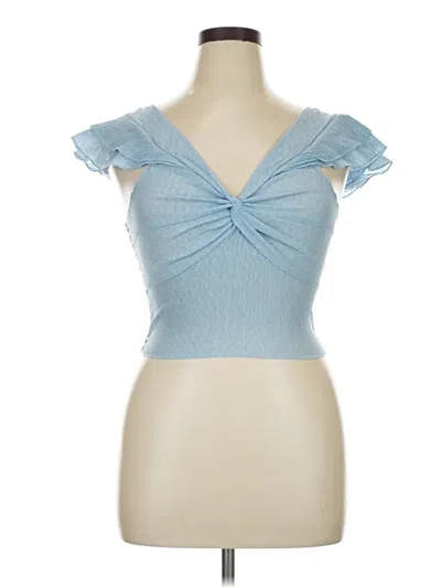 Pre-owned Romwe Tank Top Blue Sweetheart Neckline Tops