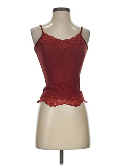 Pre-owned Romwe Tank Top Burgundy Strapless Neckline Tops