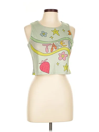 Pre-owned Romwe Tank Top Green Halter Neckline Tops