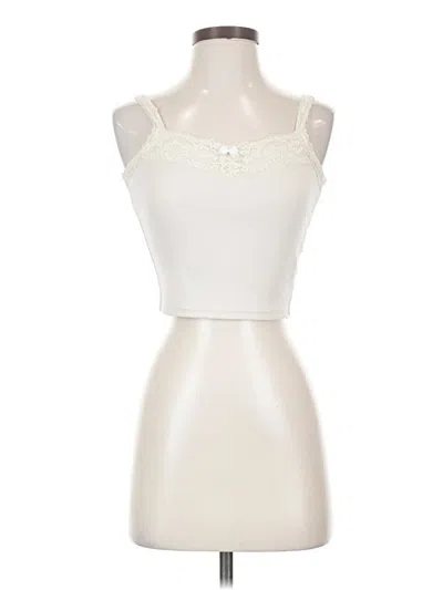 Pre-owned Romwe Tank Top Ivory Strapless Neckline Tops