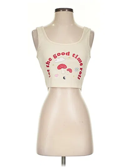 Pre-owned Romwe Tank Top Ivory Strapless Neckline Tops