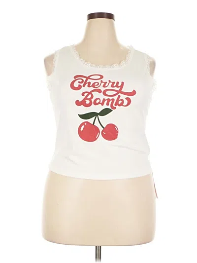 Romwe Tank Top Ivory Strapless Neckline Tops