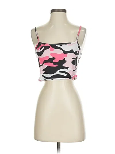 Pre-owned Romwe Tank Top Pink Strapless Neckline Tops