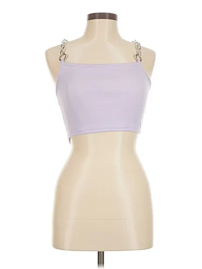 Pre-owned Romwe Tank Top Purple Strapless Neckline Tops