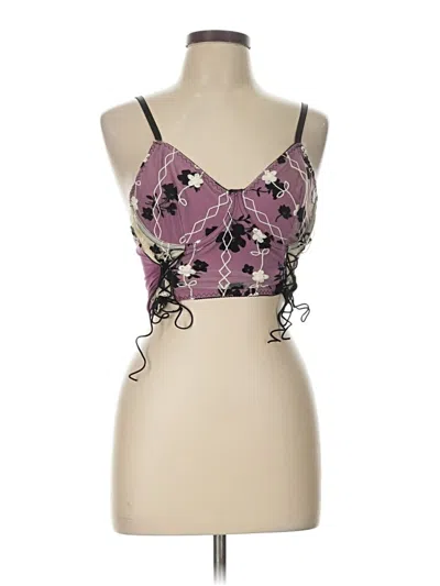 Pre-owned Romwe Tank Top Purple Sweetheart Neckline Tops