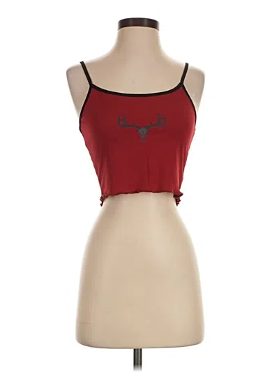 Pre-owned Romwe Tank Top Red Strapless Neckline Tops