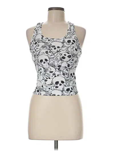 Pre-owned Romwe Tank Top Silver Halter Neckline Tops