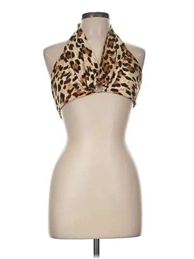 Pre-owned Romwe Tank Top Tan Halter Neckline Tops