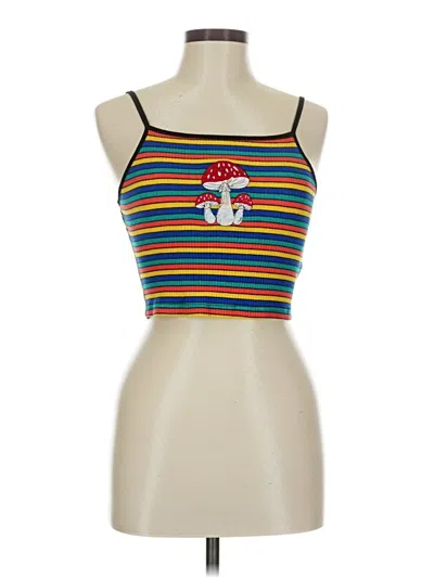 Pre-owned Romwe Tank Top Yellow Strapless Neckline Tops