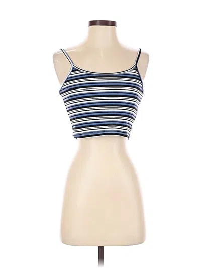 Pre-owned Romwe Tube Top Blue Strapless Neckline Tops