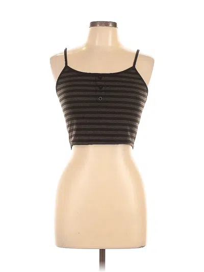 Pre-owned Romwe Tube Top Brown Strapless Neckline Tops