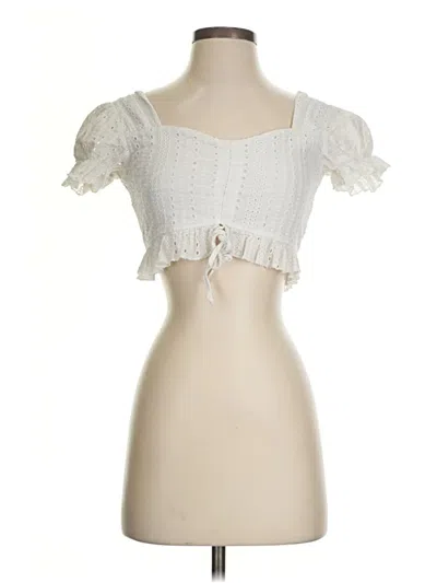 Pre-owned Romwe Tube Top Ivory Sweetheart Neckline Tops In White