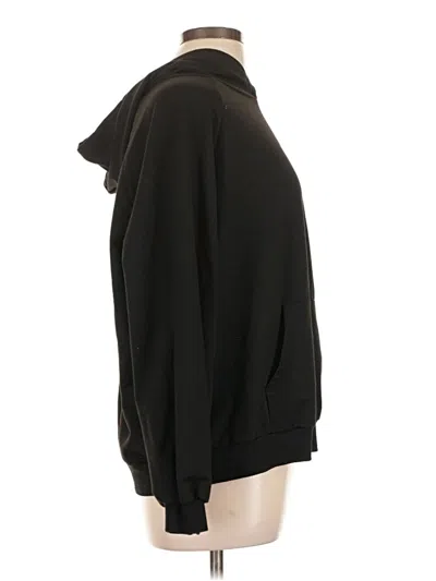Pre-owned Romwe Zip Up Hoodie In Black