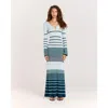 Romy Havana Dress In Green Striped