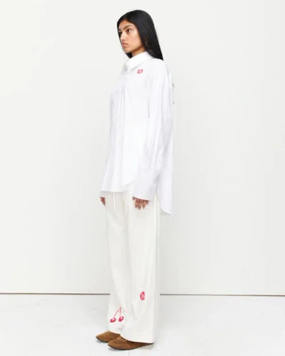 Romy Lips Shirt In White, Lips