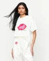 Romy Lips Tee In White, Lips