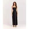 Romy Twill Column Dress In Black