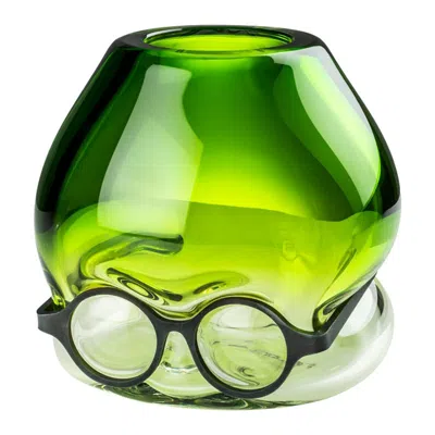 Pre-owned Ron Arad 21st Century Where Are My Glasses, Under Vase In Crystal/grass Green By
