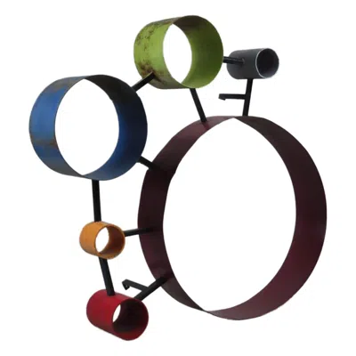 Pre-owned Ron Arad Abstract Sculpture Polychrome Metal Circles, Like  - 1950/1960 In Black