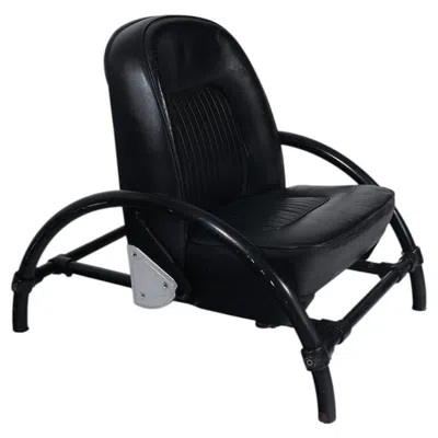 Pre-owned Ron Arad Excellent  Rover Armchair In Painted Tubular Steel And Leather, 1981 In Black