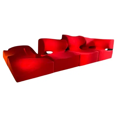 Pre-owned Ron Arad , “misfits”, Large Sculptural Modular Sofa In Red