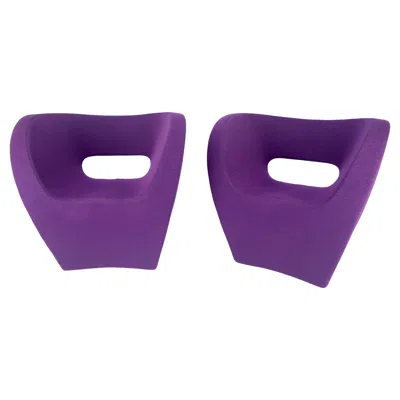 Pre-owned Ron Arad Pair Of Albert Armchair Chairs By  Moroso Purple Wool Upholstery Mint!
