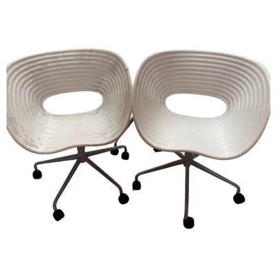Pre-owned Ron Arad Set Of 8'vitra Tom Tac Rotating Office Chair Design By  , Circa 1990 In Gray
