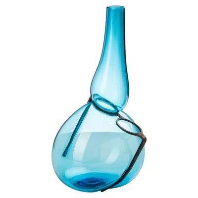 Pre-owned Ron Arad Venini 'where Are My Glasses?' Single Lens Glass Vase In Blue By
