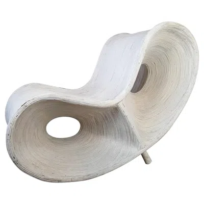Pre-owned Ron Arad White Painted Rattan And Bamboo Lounge Chair