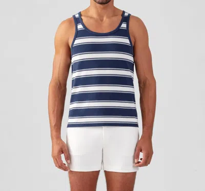 Ron Dorff Cotton Piqué Tank Top In Deep Blue
