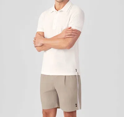 Ron Dorff Cotton Terry Polo With Piqué Collar In Off White