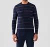 Ron Dorff Men's Sweater W. Tennis Stripes - 2 Colors In Navy In Blue