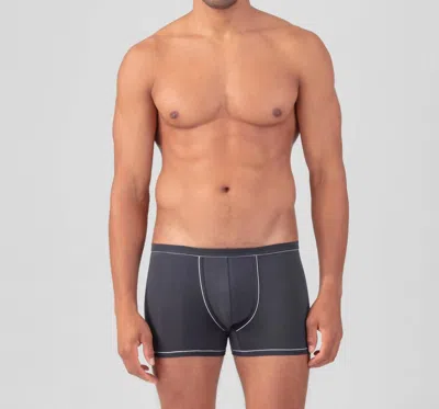 Ron Dorff Pull-on Boxer Briefs With Piping In Lava Grey In Black
