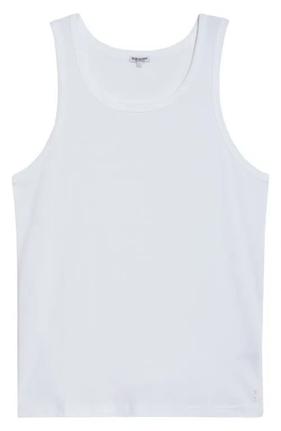 Ron Dorff Ribbed Cotton Tank In Blue