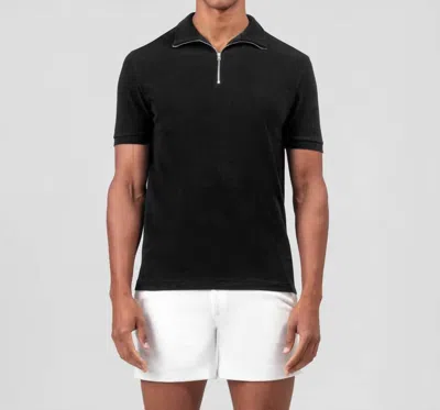 Ron Dorff Short Sleeve Cotton Piqué Rd Polo In Black